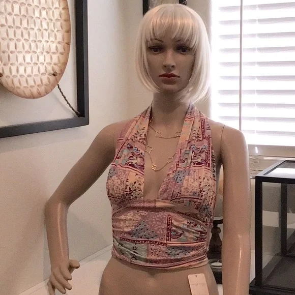 Free People Liliac Combo Halter Top sz S - Picture 4 of 11